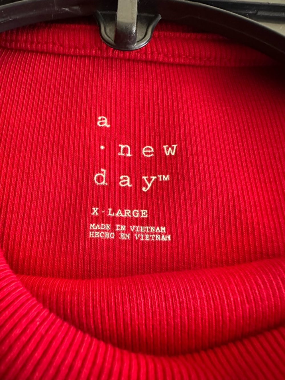 a new day Red Short Sleeve Crewneck Top Size XL - Picture 3 of 6